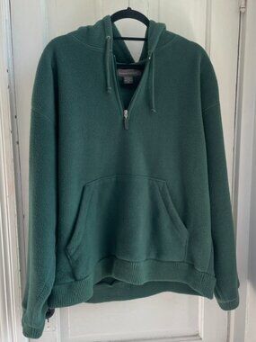 Banana Republic Green Fleece Hoodie | Men’s XL | Half Zip Pullover Sweatshirt
